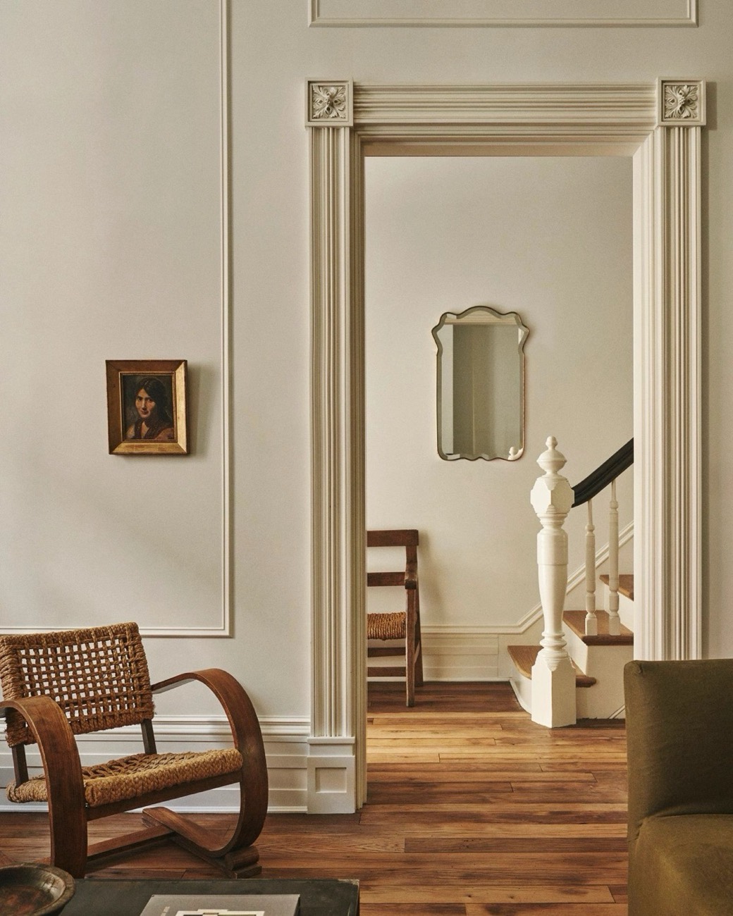 Classic entry hall with a staircase