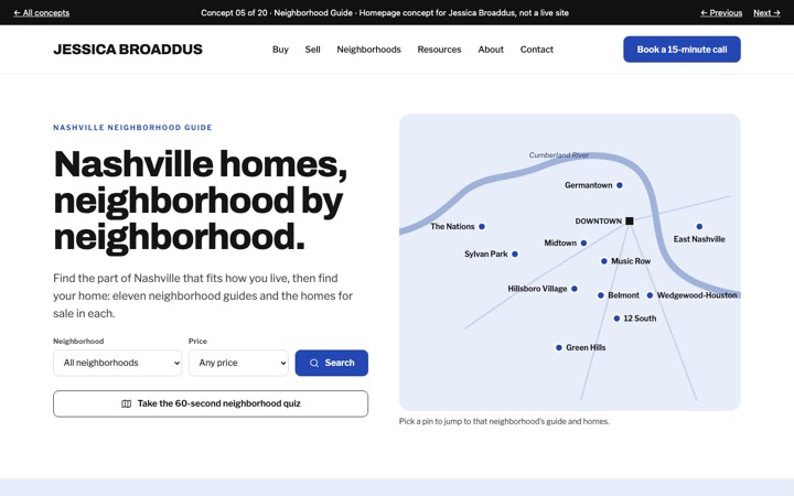 Hero of concept 05, Neighborhood Guide