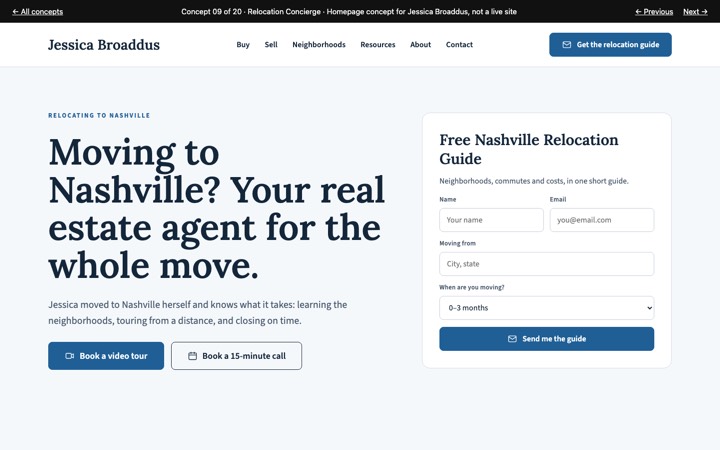 Hero of concept 09, Relocation Concierge